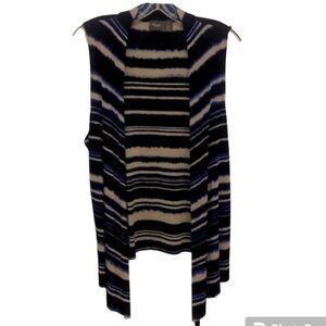 Chico’s Travelers Open Front Stripe Cardigan  Size SMALL
